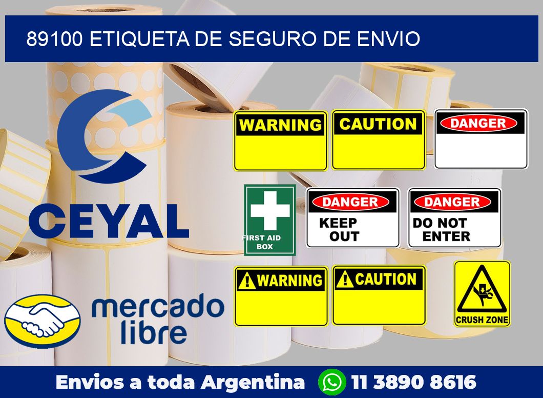89100 Etiqueta de seguro de envio