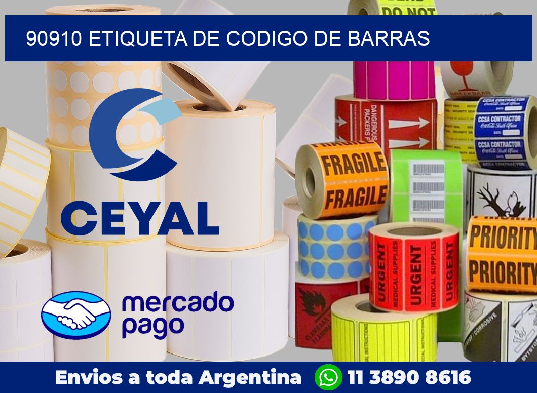 90910 Etiqueta de codigo de barras