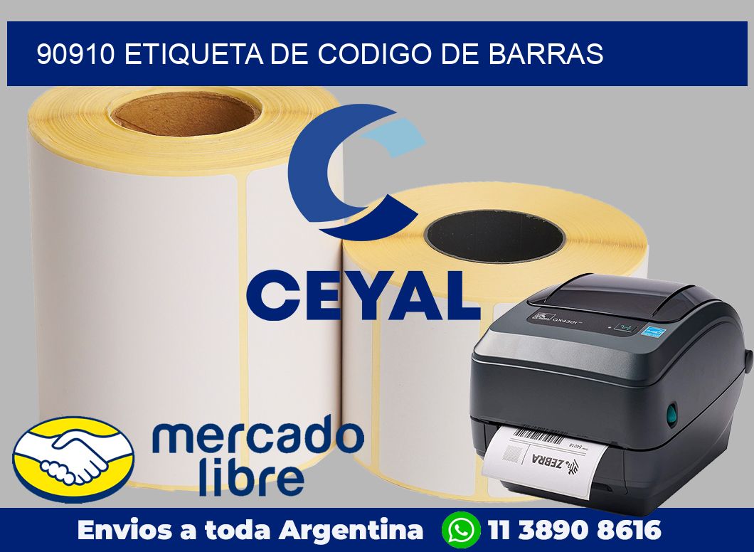 90910 Etiqueta de codigo de barras