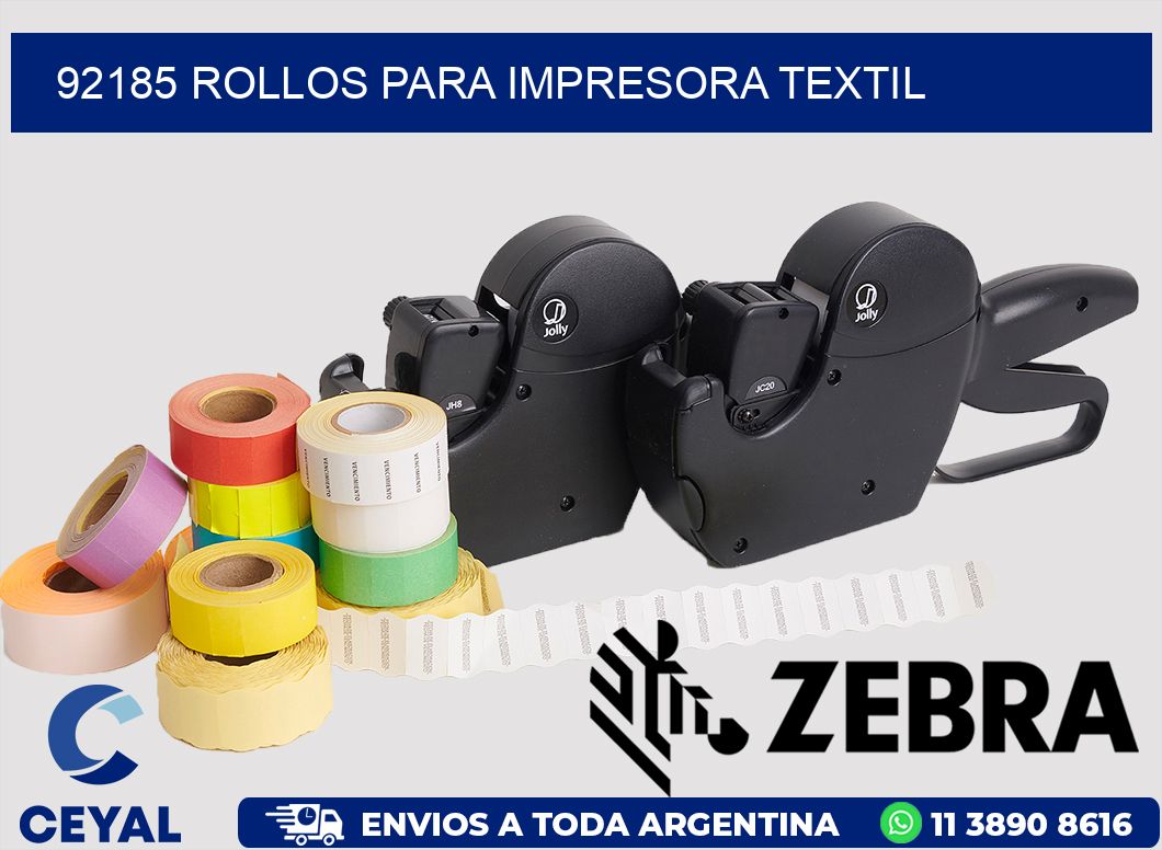 92185 rollos para impresora textil