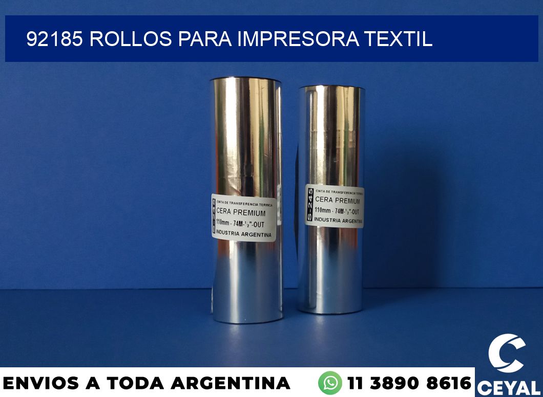 92185 rollos para impresora textil