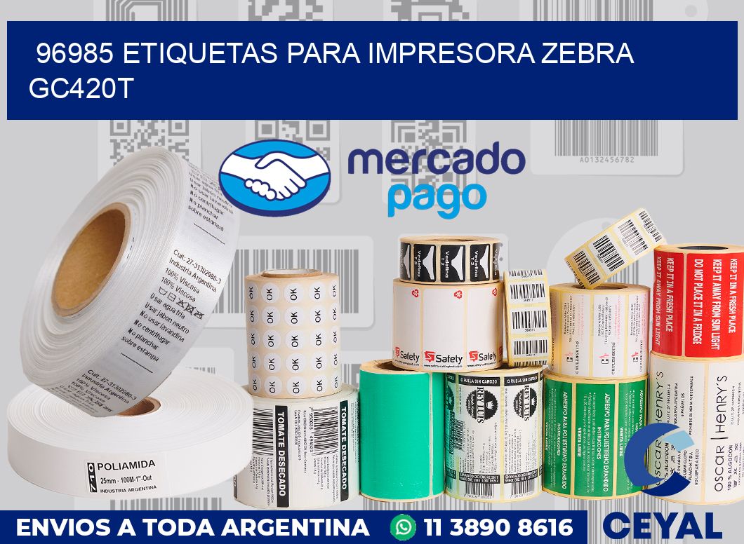 96985 etiquetas para impresora zebra GC420T