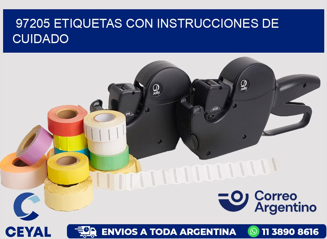 97205 Etiquetas con instrucciones de cuidado