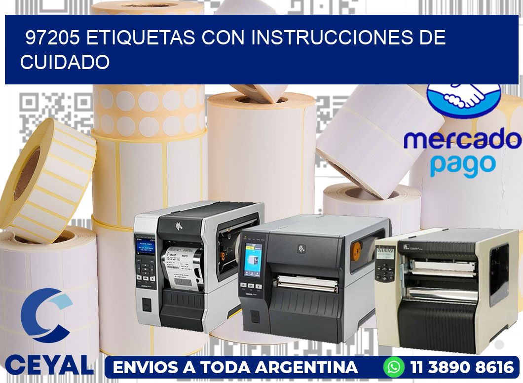 97205 Etiquetas con instrucciones de cuidado