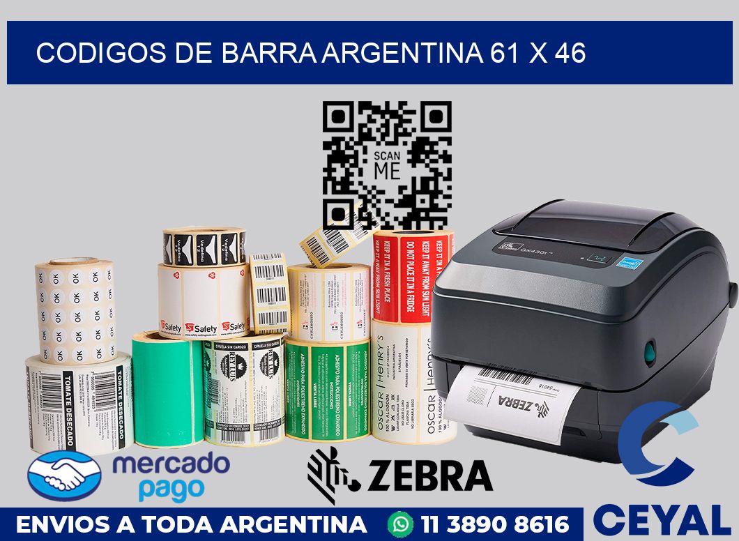Codigos de barra Argentina 61 x 46