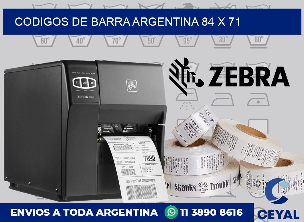 Codigos de barra Argentina 84 x 71