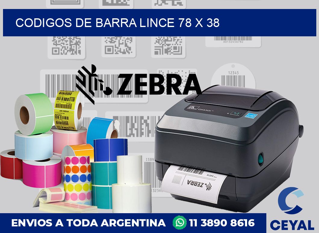 Codigos de barra Lince 78 x 38