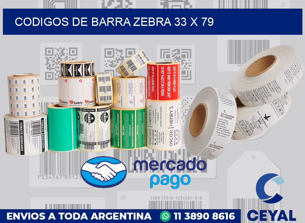 Codigos de barra Zebra 33 x 79