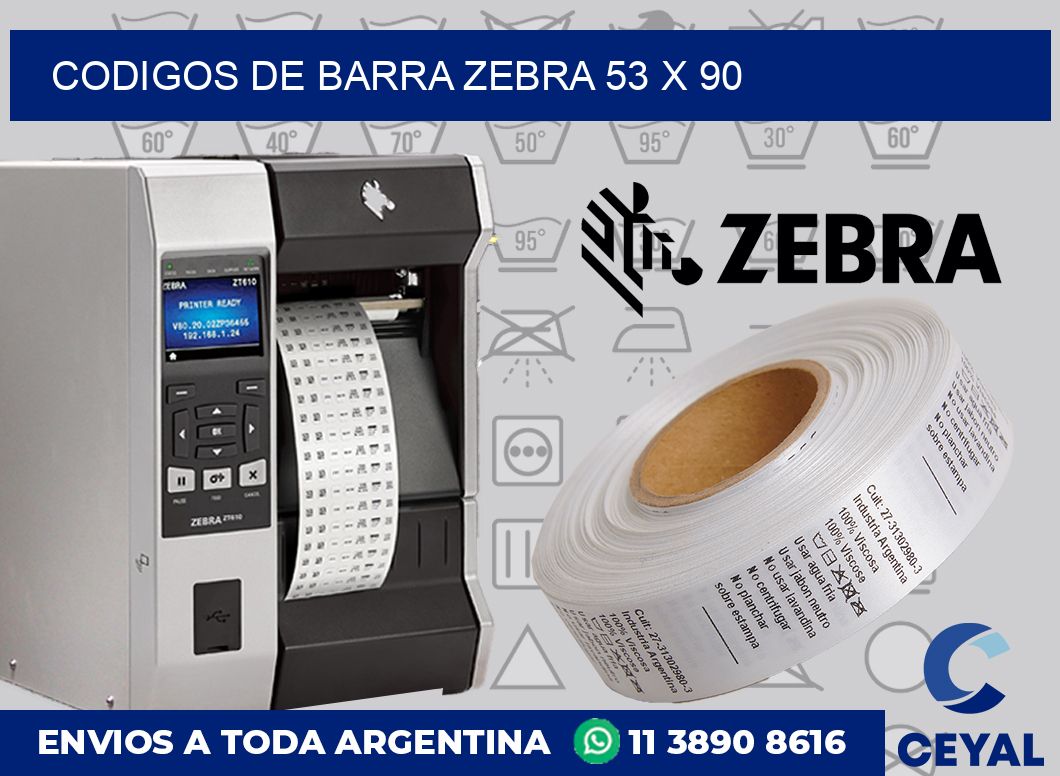 Codigos de barra Zebra 53 x 90