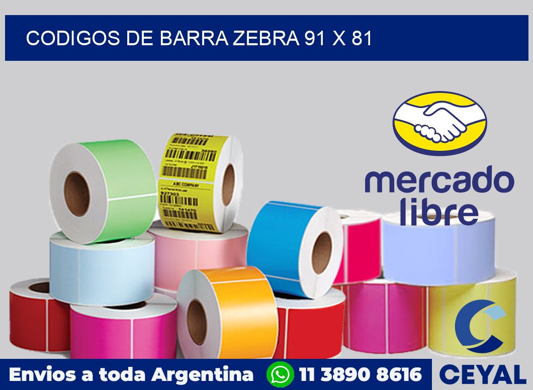 Codigos de barra Zebra 91 x 81