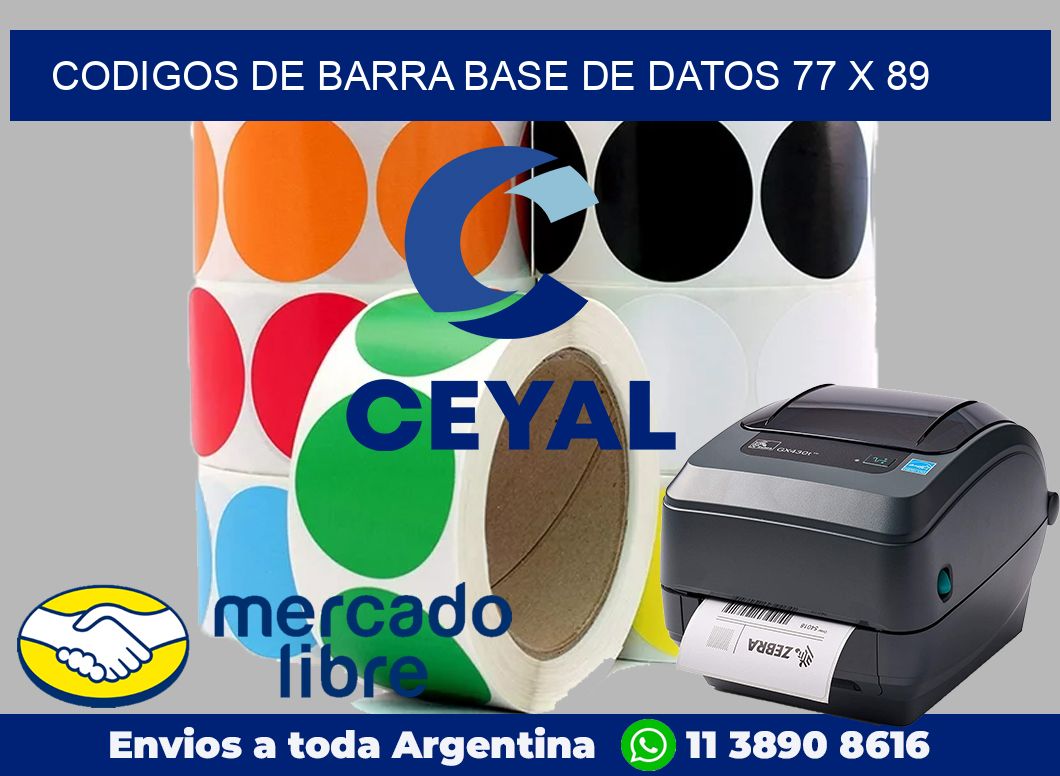 Codigos de barra base de datos 77 x 89