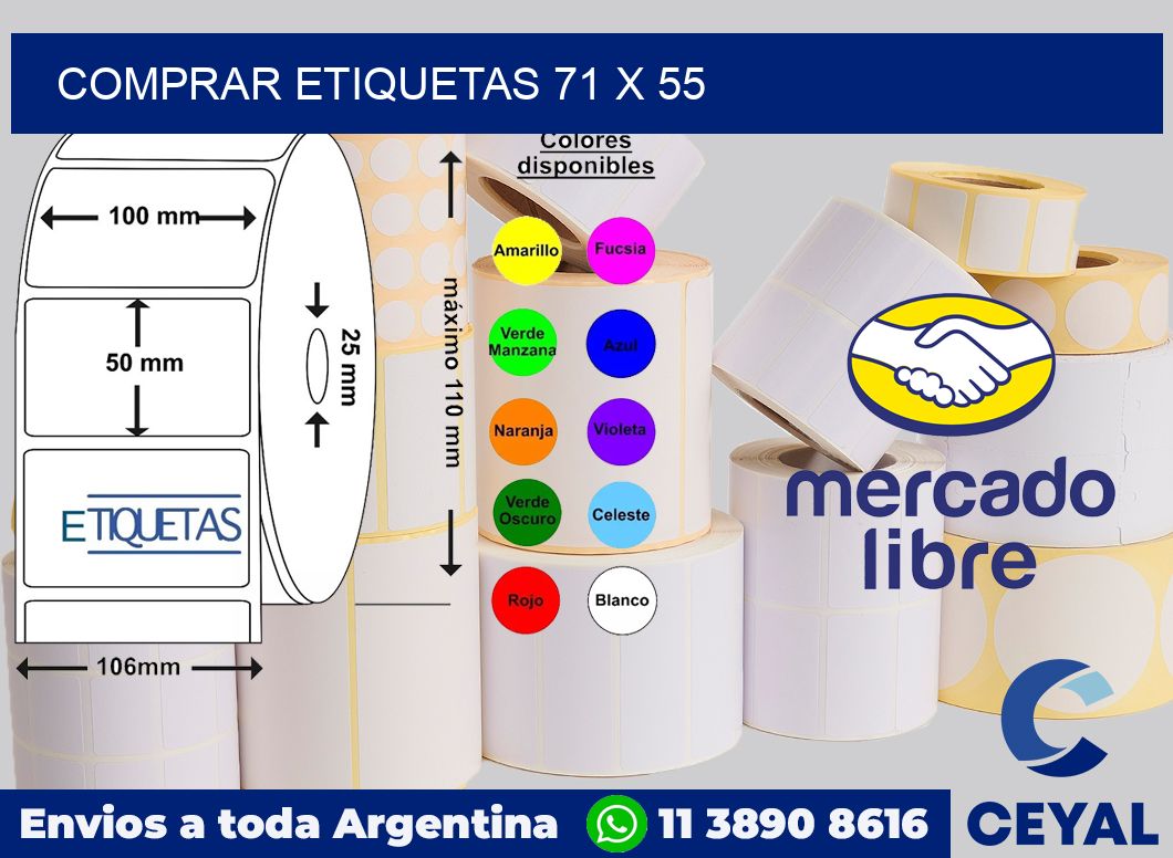 Comprar etiquetas 71 x 55