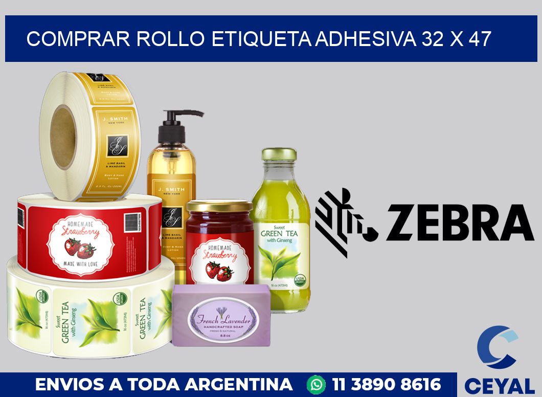 Comprar rollo etiqueta adhesiva 32 x 47