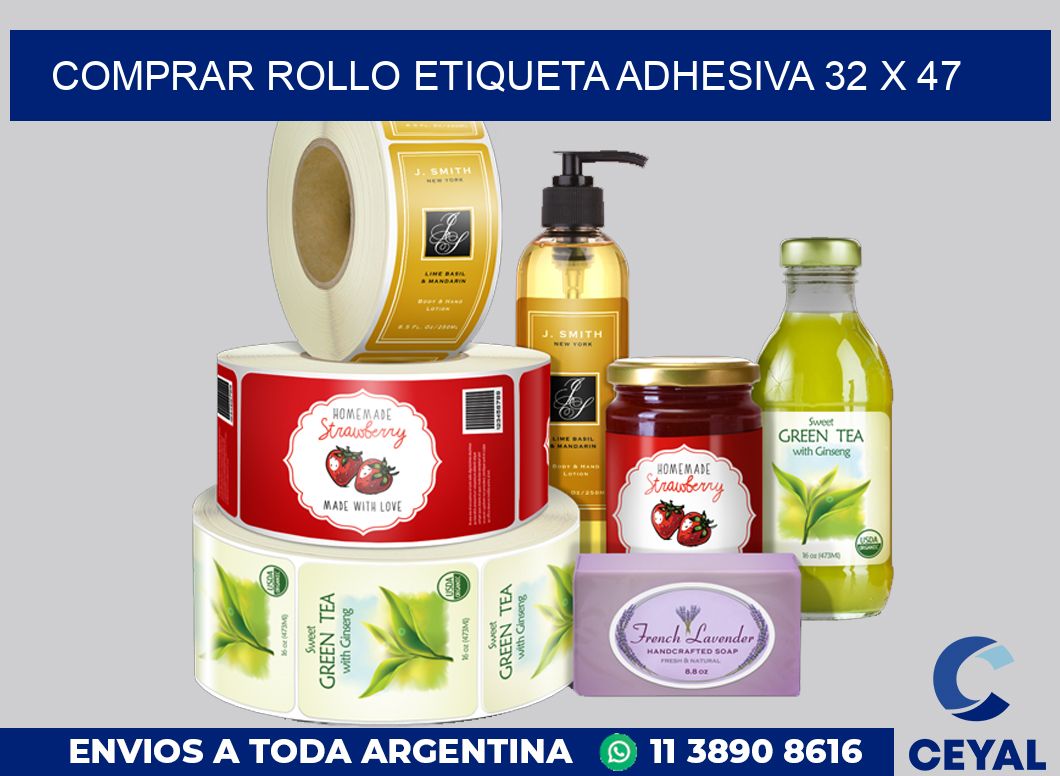 Comprar rollo etiqueta adhesiva 32 x 47