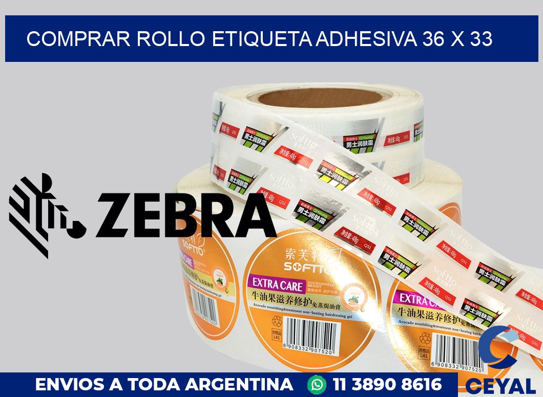 Comprar rollo etiqueta adhesiva 36 x 33