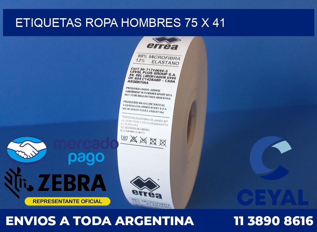 Etiquetas ropa hombres 75 x 41