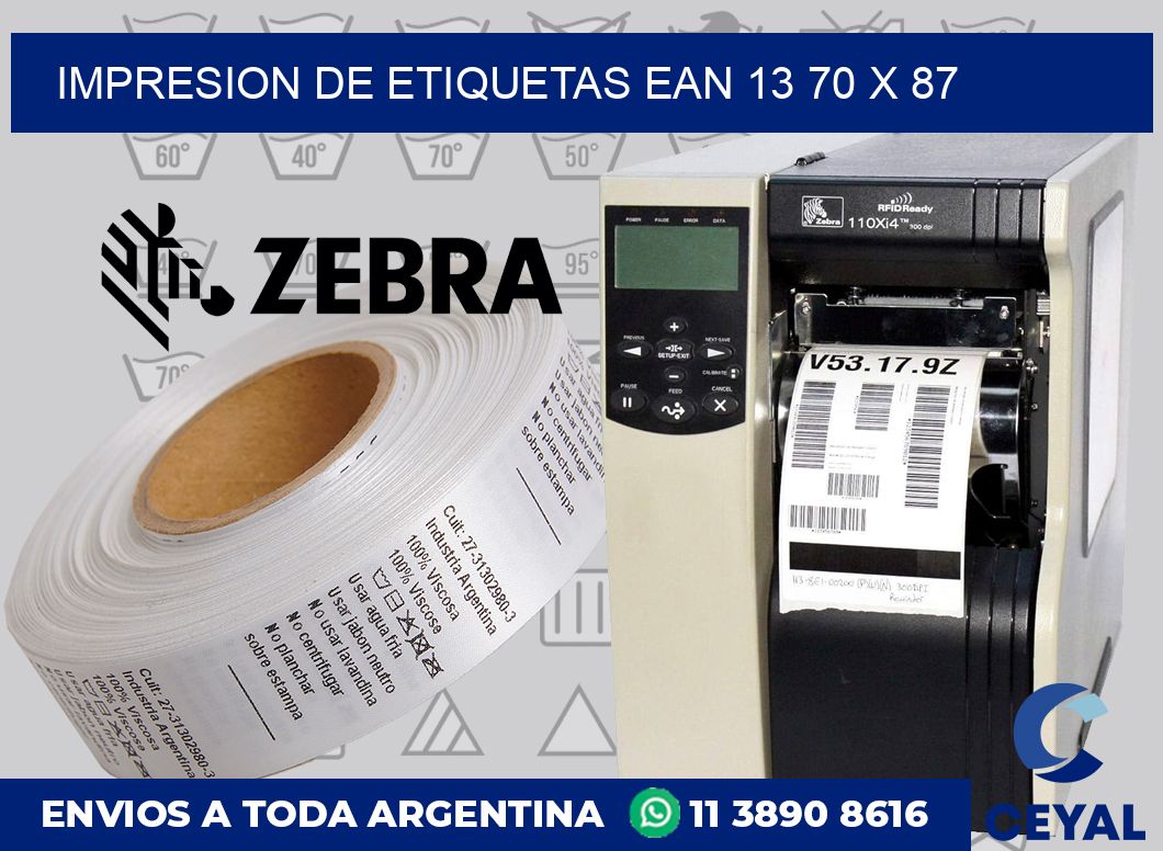 Impresion de etiquetas EAN 13 70 x 87