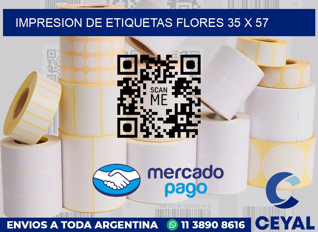 Impresion de etiquetas Flores 35 x 57