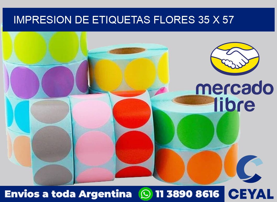 Impresion de etiquetas Flores 35 x 57