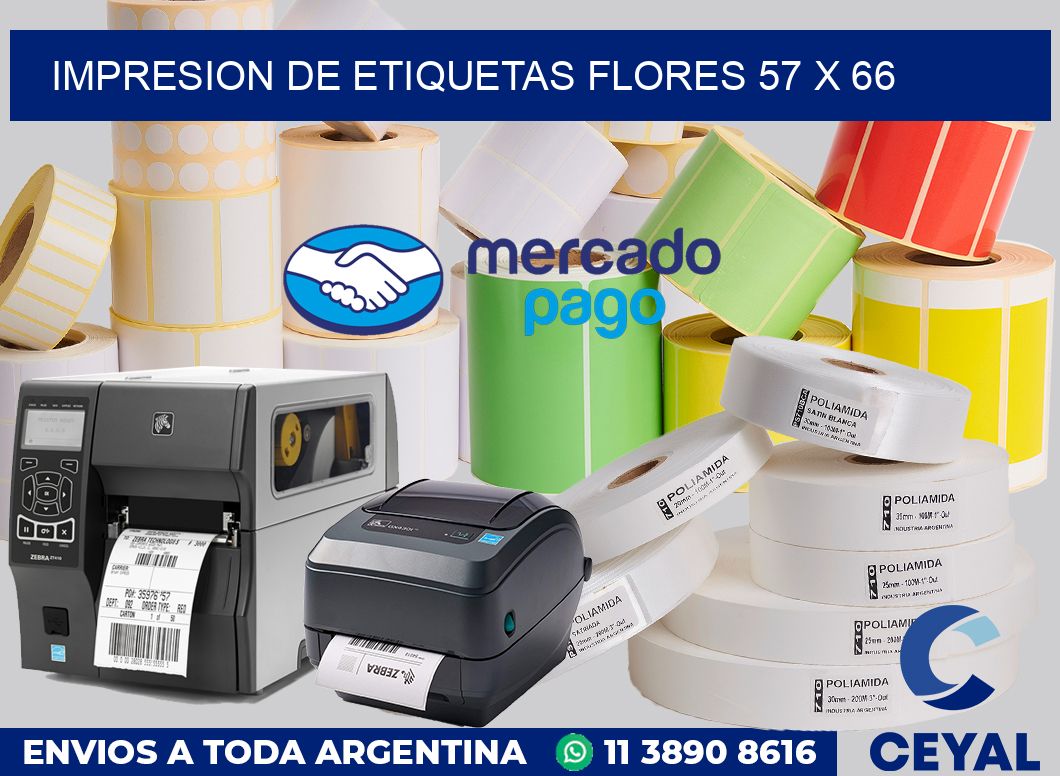 Impresion de etiquetas Flores 57 x 66