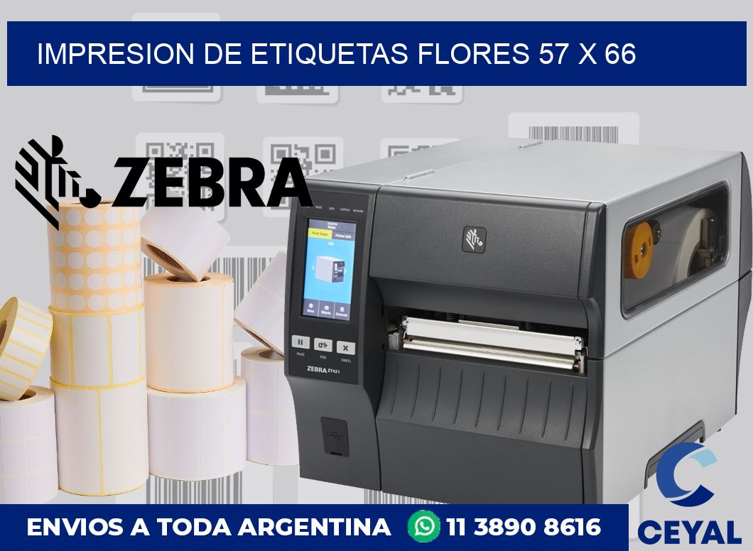 Impresion de etiquetas Flores 57 x 66