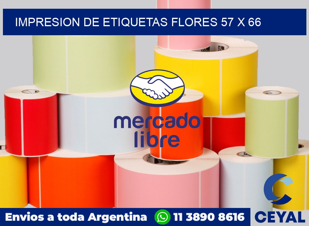 Impresion de etiquetas Flores 57 x 66