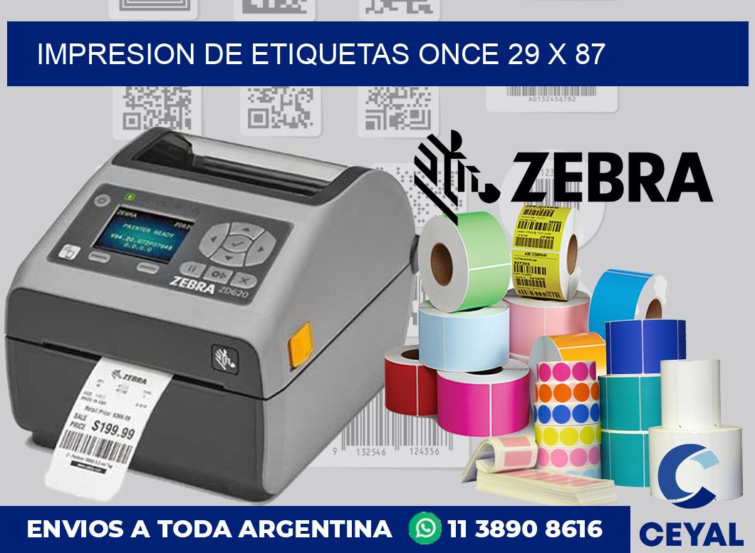 Impresion de etiquetas Once 29 x 87