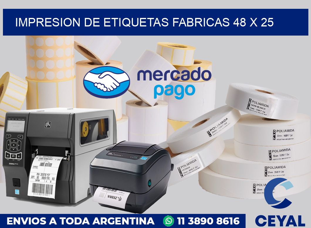 Impresion de etiquetas fabricas 48 x 25