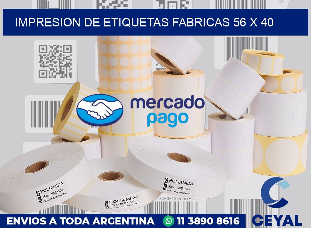 Impresion de etiquetas fabricas 56 x 40