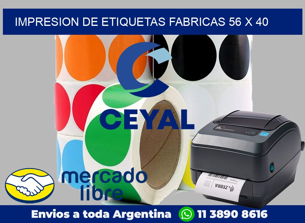 Impresion de etiquetas fabricas 56 x 40