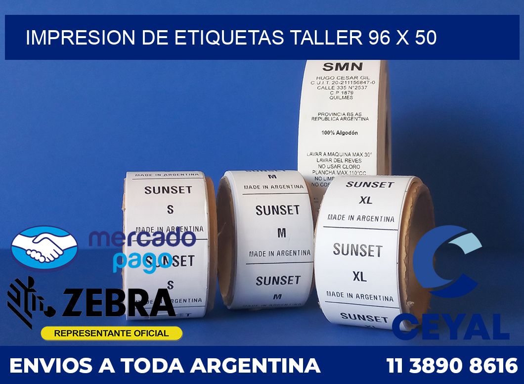 Impresion de etiquetas taller 96 x 50