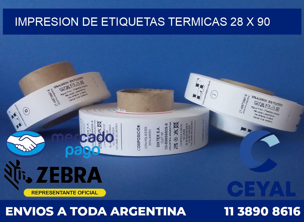Impresion de etiquetas termicas 28 x 90