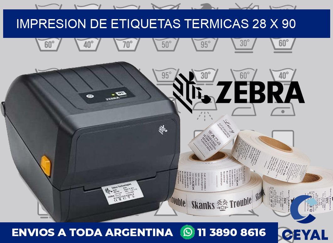 Impresion de etiquetas termicas 28 x 90