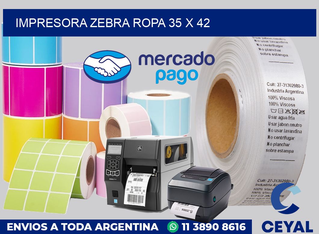 Impresora Zebra ropa 35 x 42