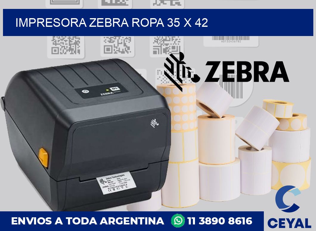 Impresora Zebra ropa 35 x 42