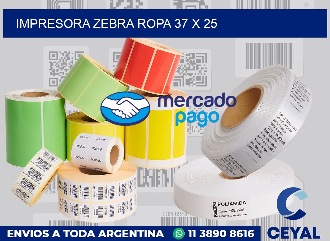 Impresora Zebra ropa 37 x 25