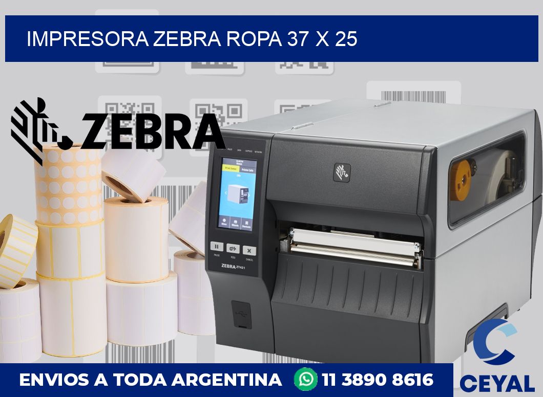 Impresora Zebra ropa 37 x 25