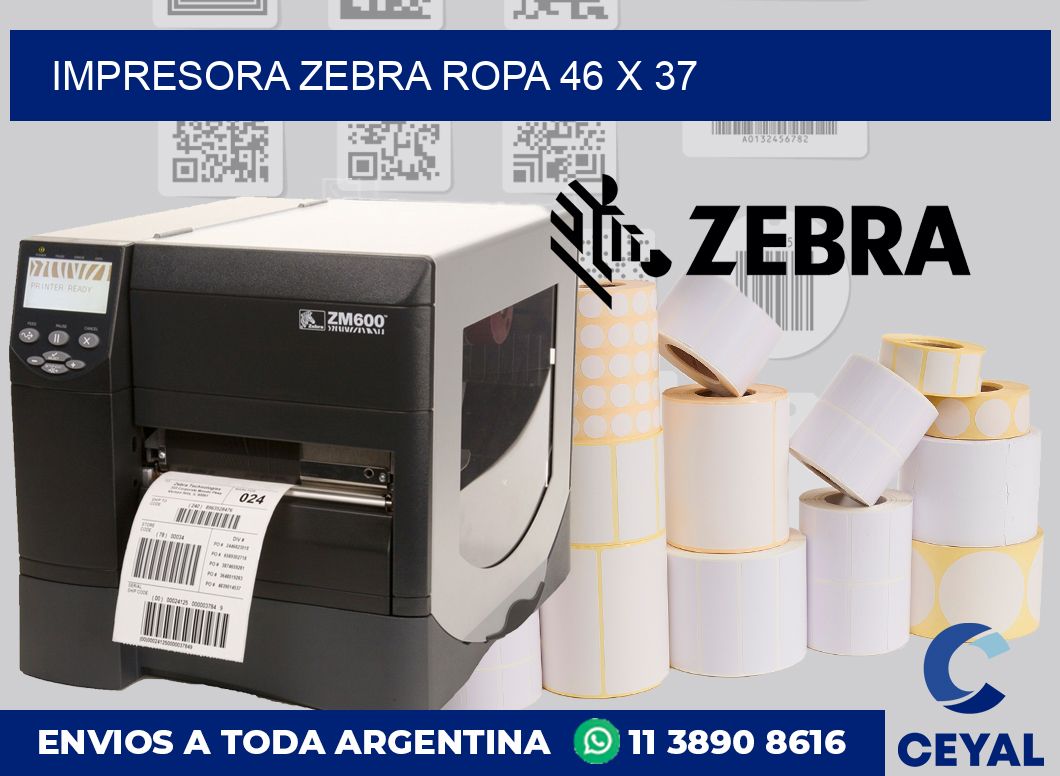 Impresora Zebra ropa 46 x 37