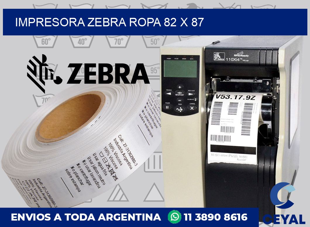 Impresora Zebra ropa 82 x 87