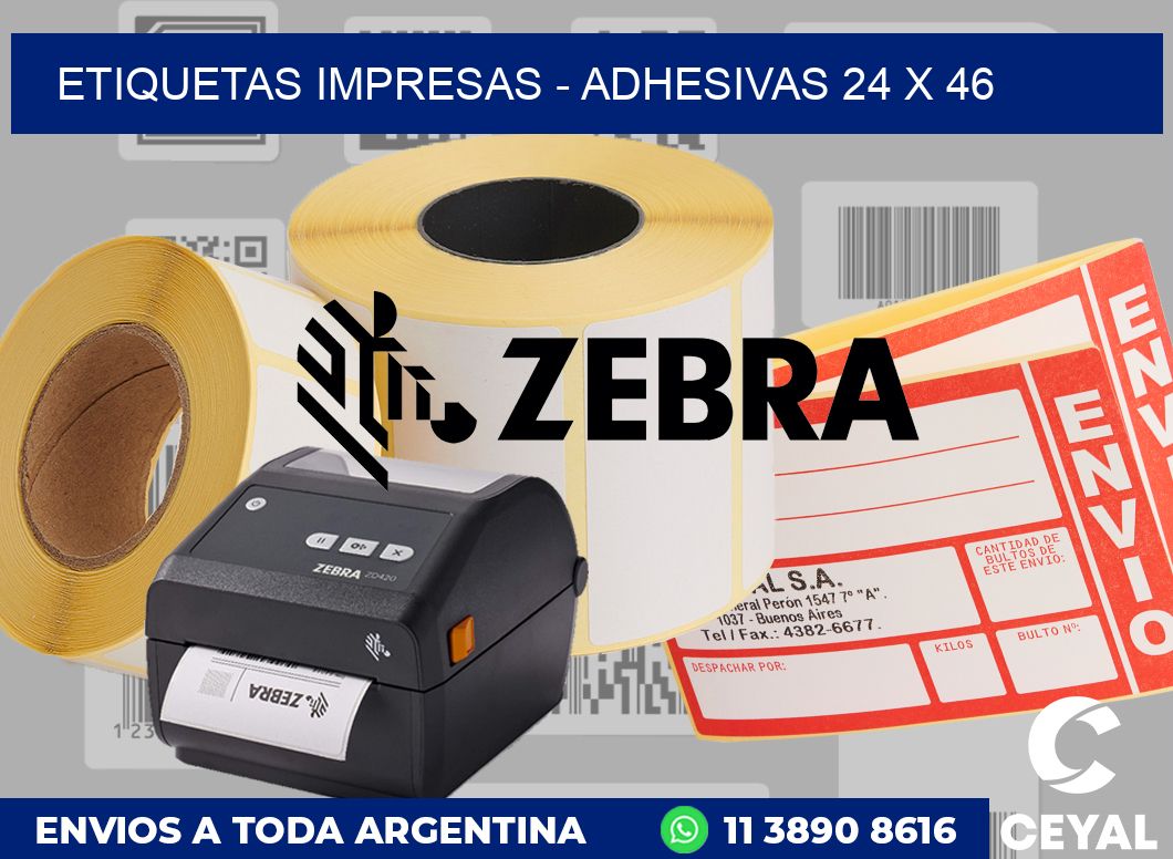 etiquetas impresas - Adhesivas 24 x 46