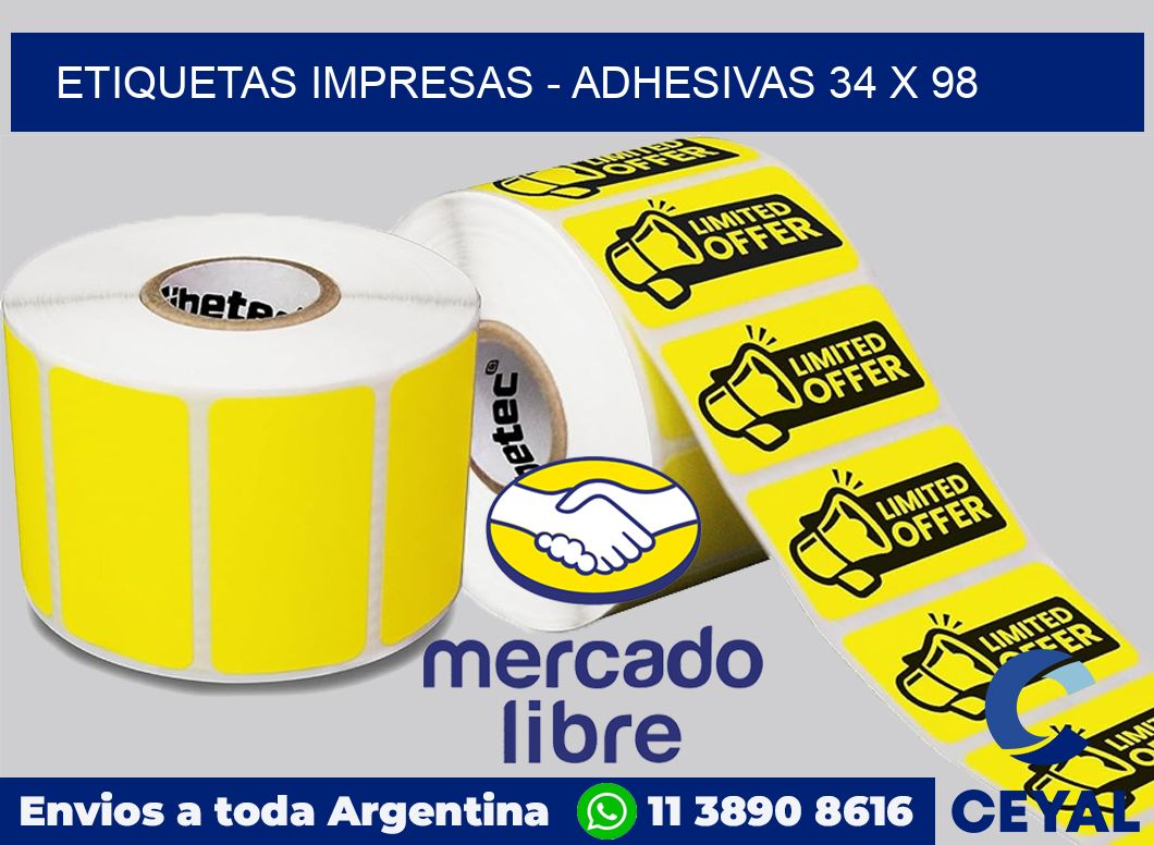 etiquetas impresas – Adhesivas 34 x 98