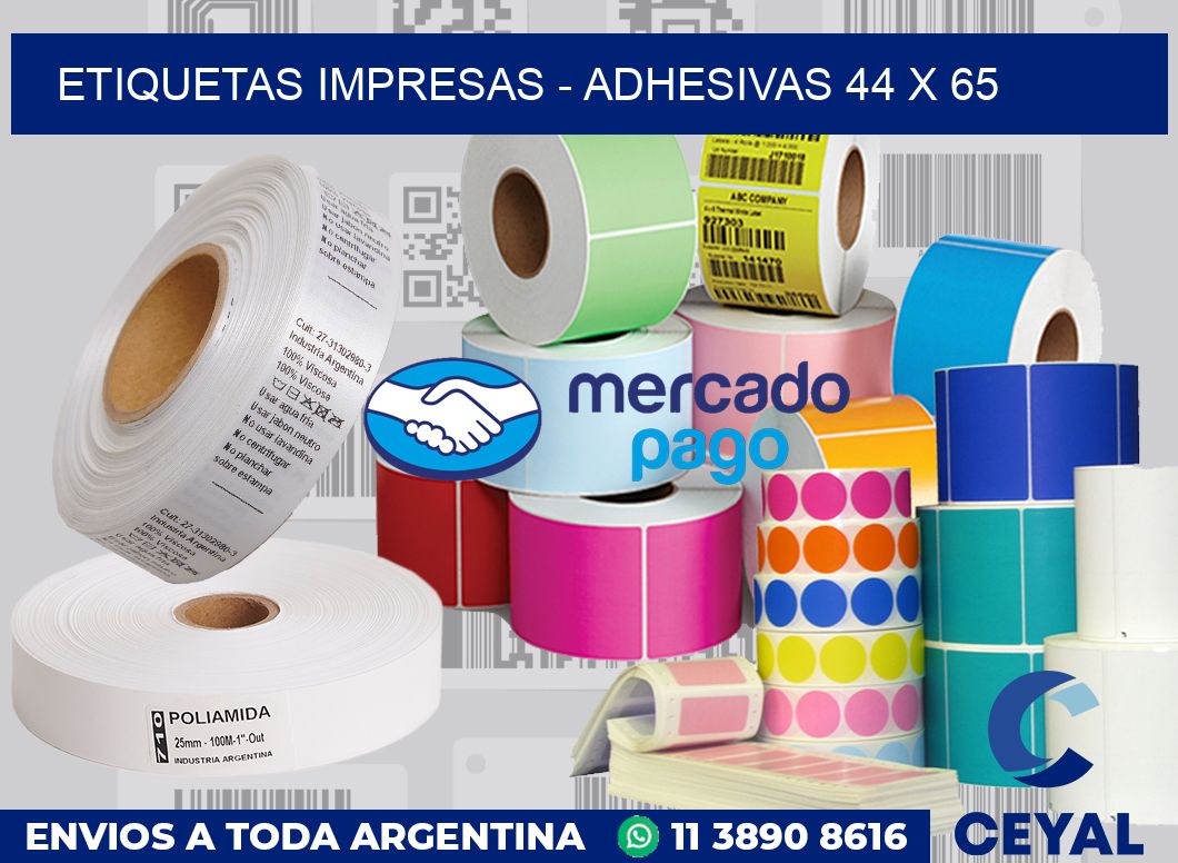 etiquetas impresas - Adhesivas 44 x 65