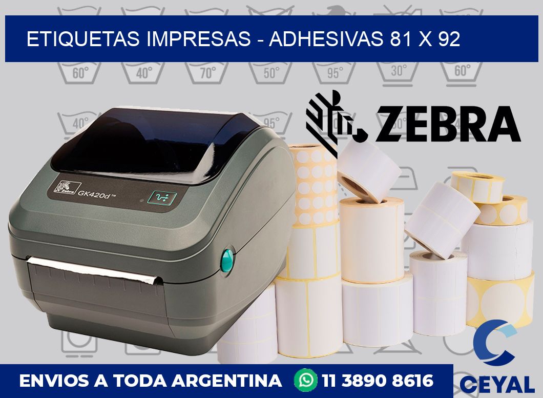 etiquetas impresas – Adhesivas 81 x 92