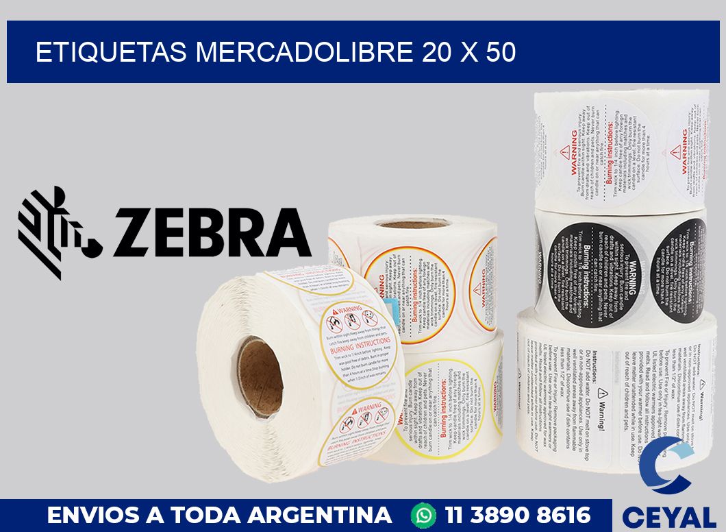 etiquetas mercadolibre 20 x 50