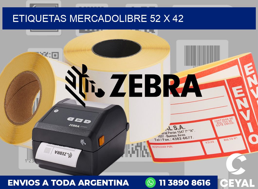 etiquetas mercadolibre 52 x 42