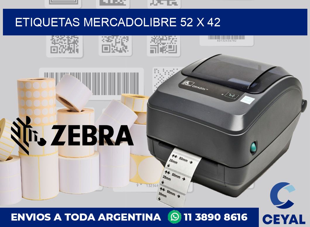 etiquetas mercadolibre 52 x 42