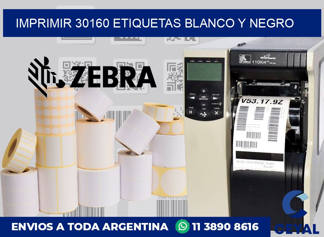imprimir 30160 etiquetas blanco y negro