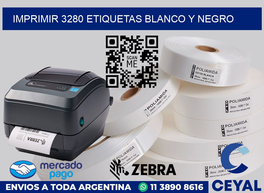imprimir 3280 etiquetas blanco y negro