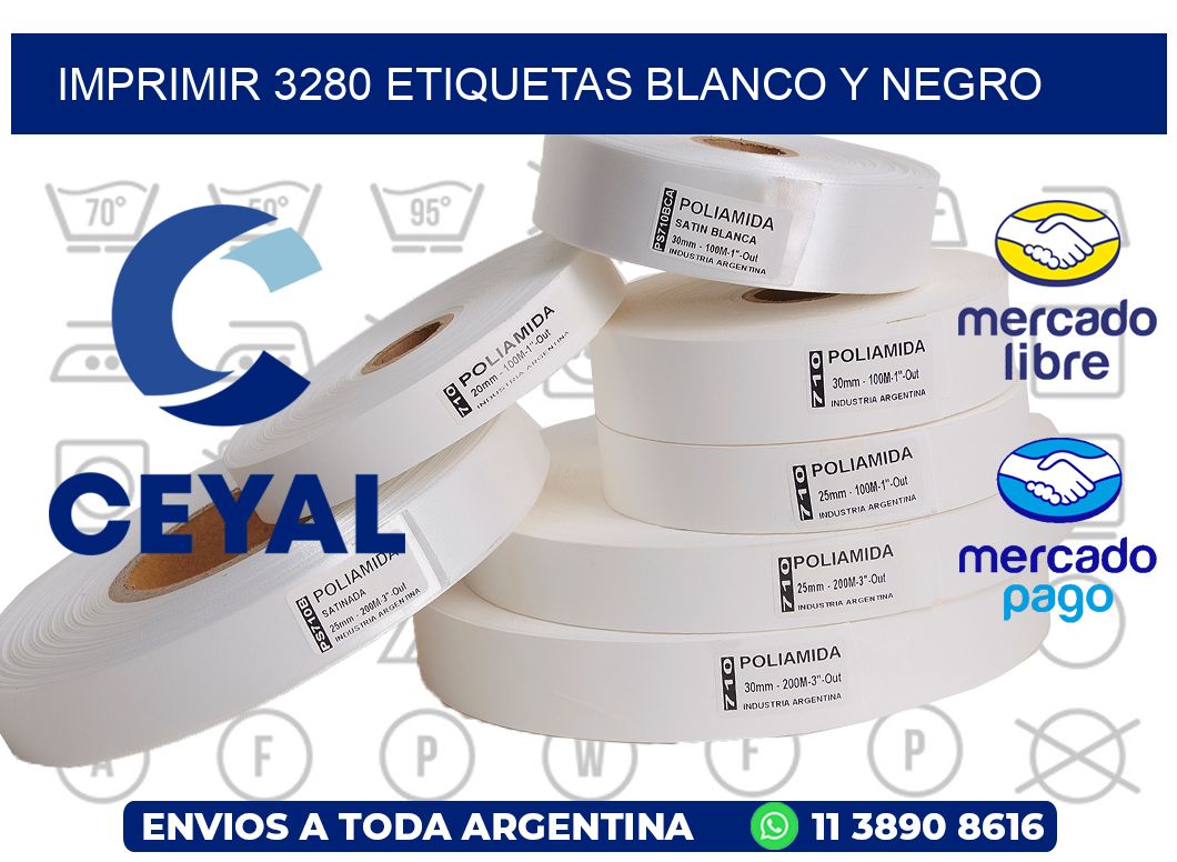 imprimir 3280 etiquetas blanco y negro