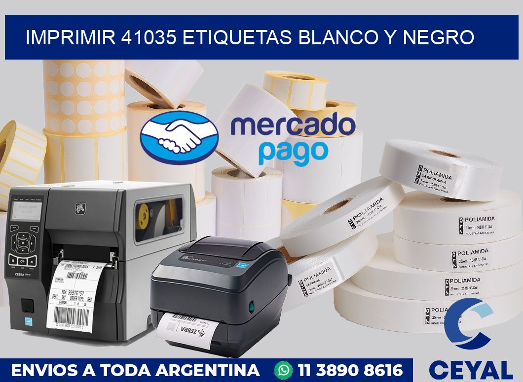 imprimir 41035 etiquetas blanco y negro